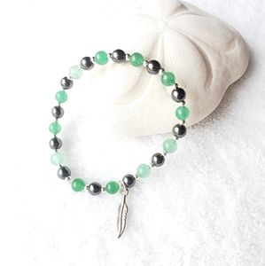 Hematite and Green Aventurine with silver beads